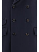 Brunello Cucinelli Double-breasted wool Coat - Navy