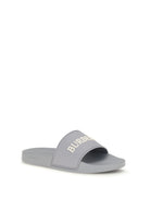 Burberry Logo Slides - Marble Grey/Dove Bei