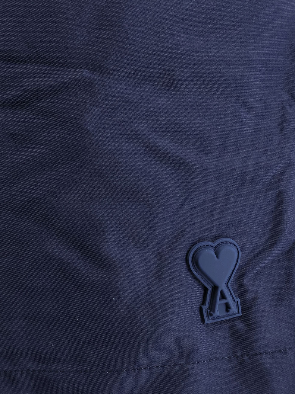Ami Paris Nylon swimsuit with tone-on-tone logo patch - Encre