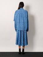 Balenciaga Printed fabric long dress - Blue