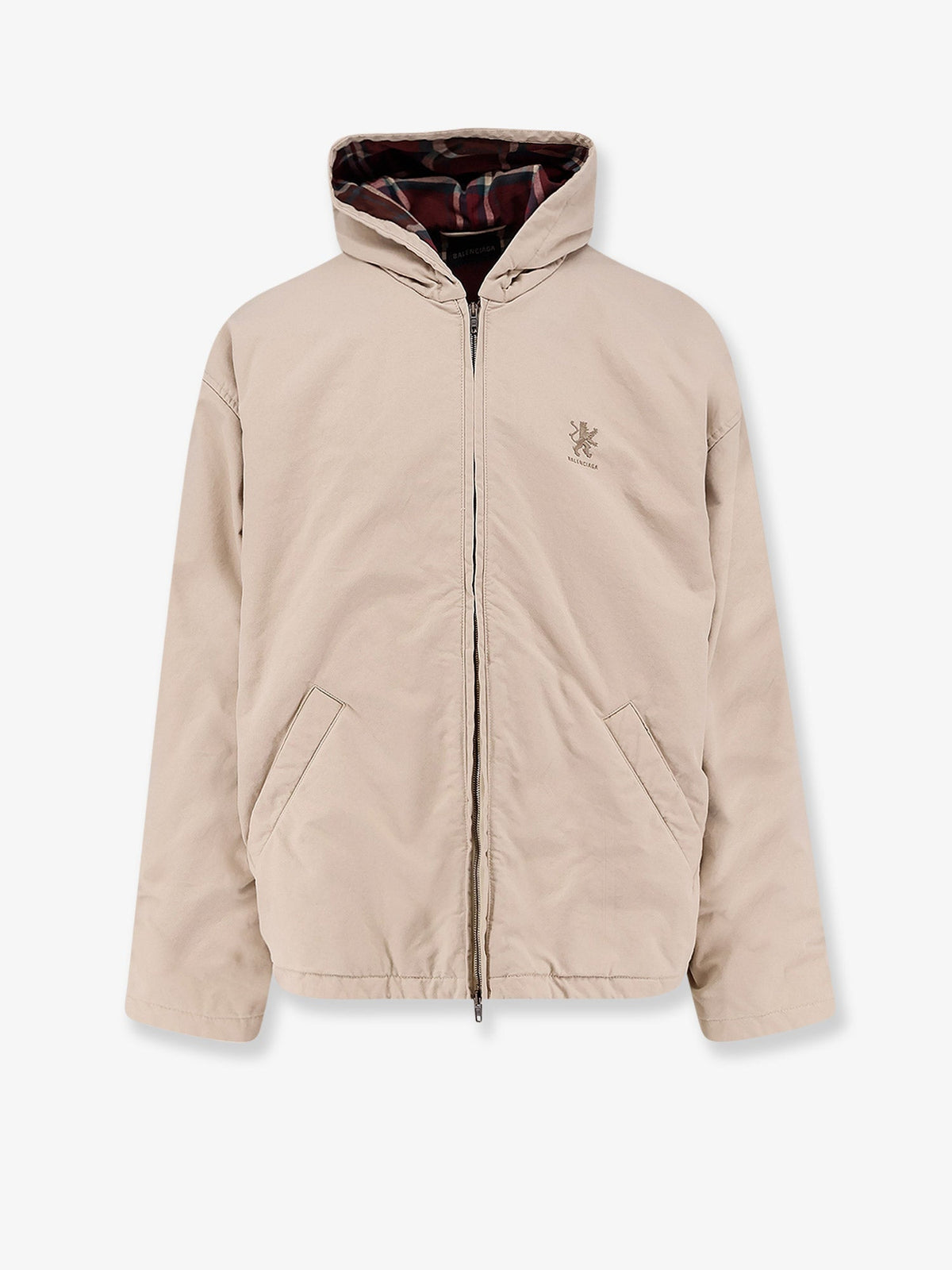 Balenciaga Cotton blend jacket with embroidered logo on the front - Light Beige