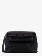 Bottega Veneta Andiamo leather shoulder bag with Intrecciato pattern - Black-Nero Opaco