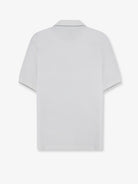 Brunello Cucinelli Technical fabric polo shirt with embroidered logo on the front - Biancoacciaio