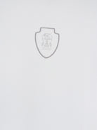 Brunello Cucinelli Technical fabric polo shirt with embroidered logo on the front - Biancoacciaio