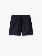 Carhartt WIP Nylon swim trunks with contrasting embroidered logo - Darknavygold