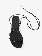 Celine Leather sandals with metal Triomphe logo - Black