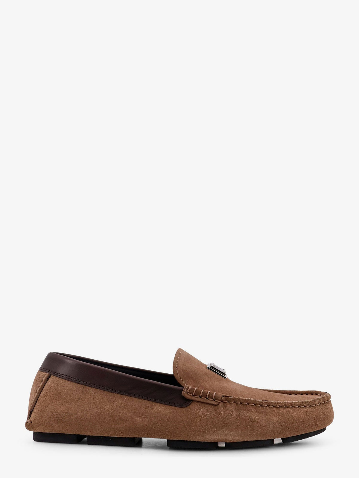 Dolce & Gabbana Suede loafer with leather inserts - Nocciola Moro