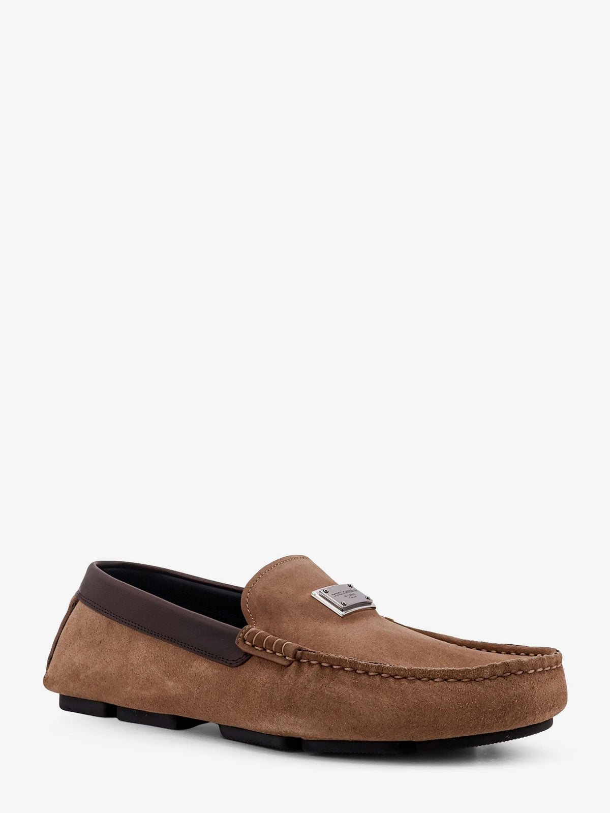 Dolce & Gabbana Suede loafer with leather inserts - Nocciola Moro