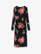 Dolce & Gabbana Viscose dress with iconic print - Bouquet Rose Nero