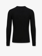Dolce & Gabbana Ribbed cotton sweater with metal logo on the front - Nero