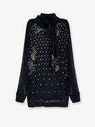 Dries Van Noten Viscose shirt with rhinestones - Navy