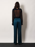 Dries Van Noten Portias satin trousers - Petrol