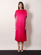 Dries Van Noten Diria silk dress - Fuchsia
