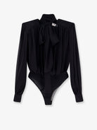 Elisabetta Franchi Silk shirt with body detail - Nero