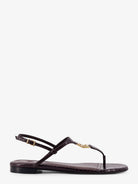 Fendi Fold leather sandals with reptile effect - Black Purple