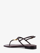 Fendi Fold leather sandals with reptile effect - Black Purple