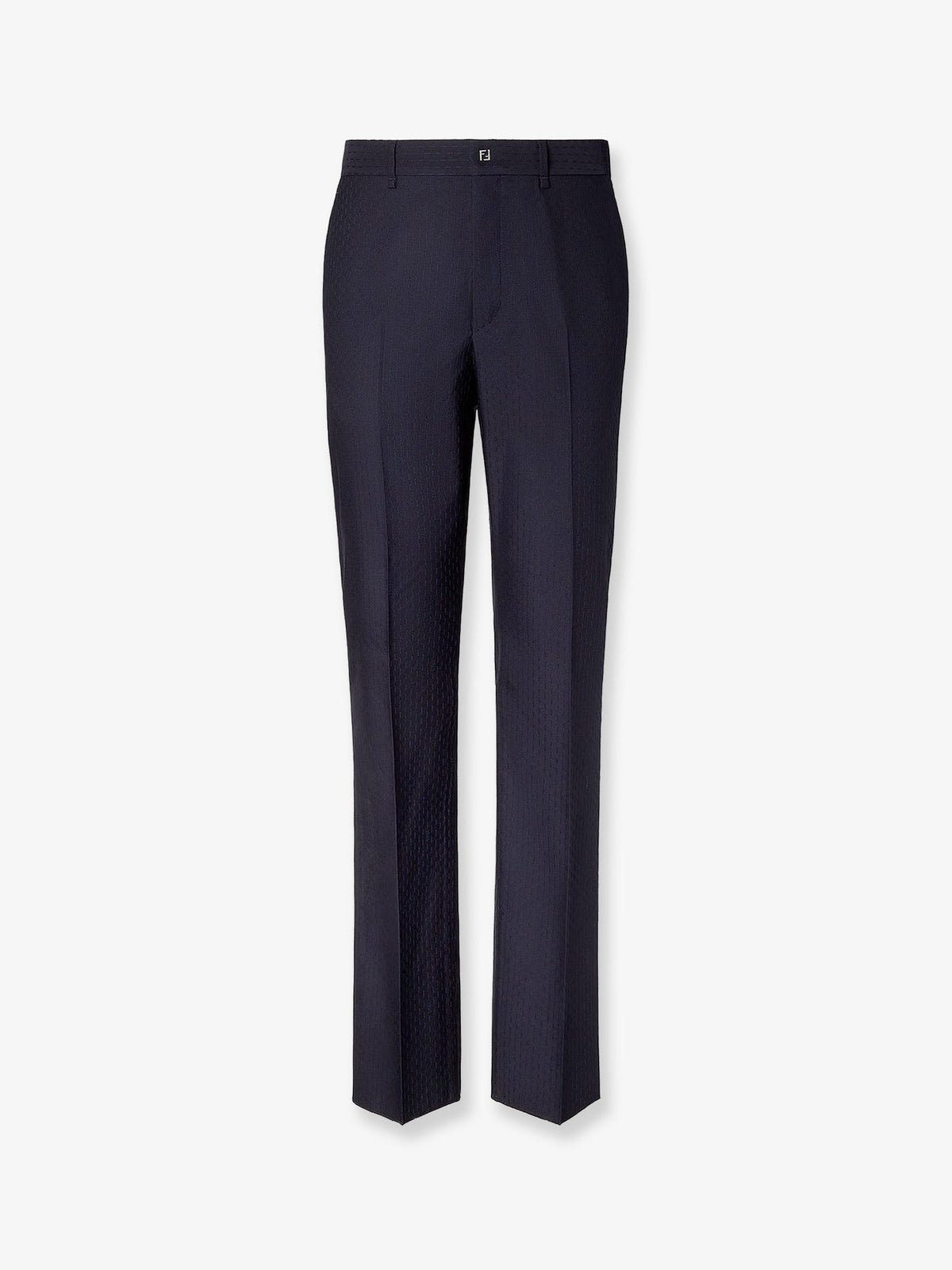 Fendi Trousers Wool Tonal Stitching - Abisso