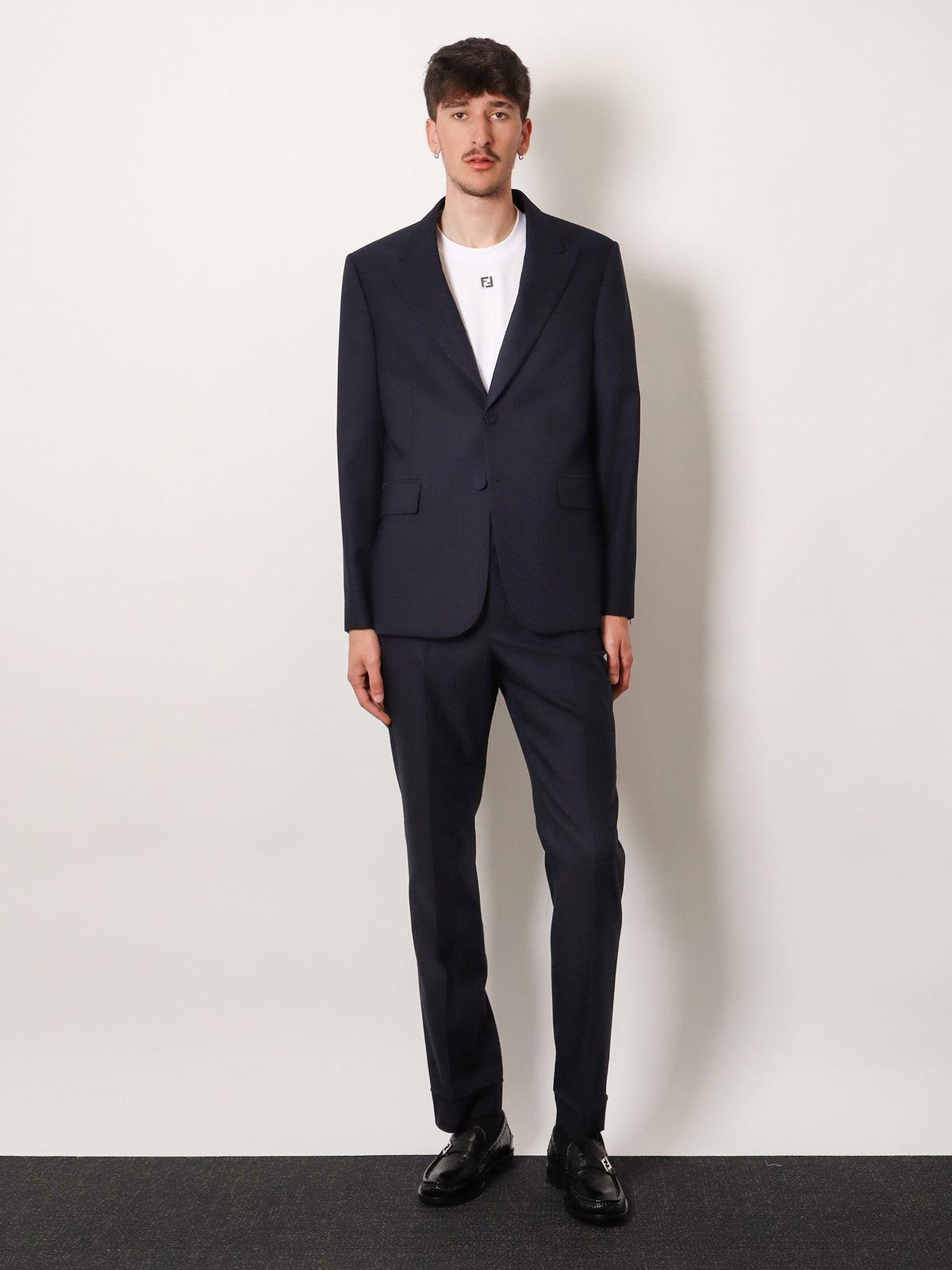 Fendi Trousers Wool Tonal Stitching - Abisso