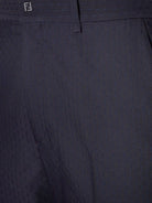 Fendi Trousers Wool Tonal Stitching - Abisso
