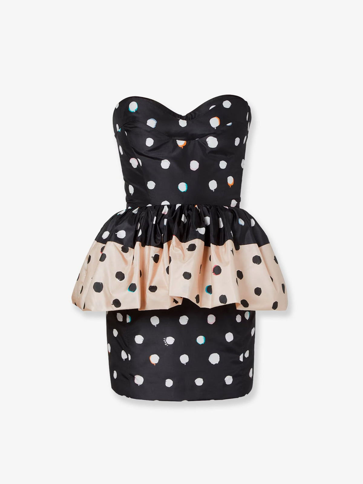 Fendi Falena Dots taffeta' bustier dress - Black