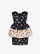 Fendi Falena Dots taffeta' bustier dress - Black