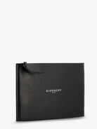 Givenchy Leather clutch bag with lettering logo on the front - Black