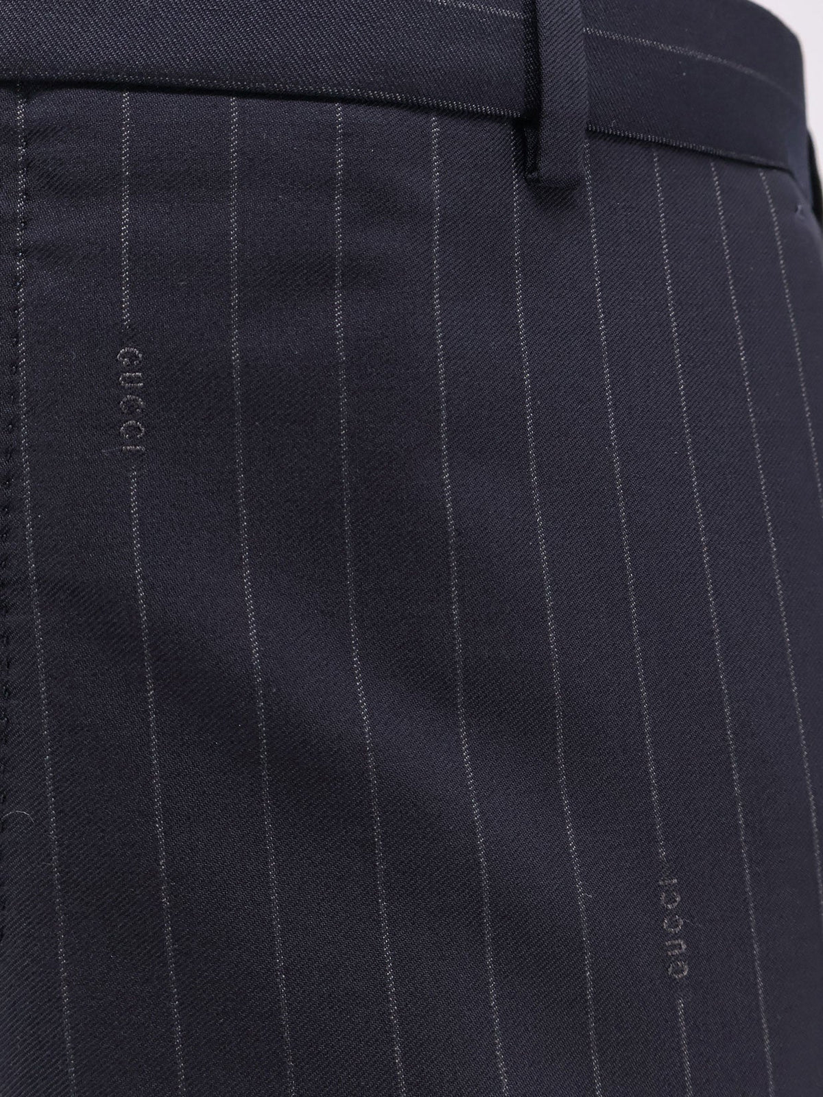 Gucci Gucci pinstripe wool trousers - Blue Grey