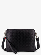 Gucci Leather GG Emblem crossbody bag with embossed GG motif - Black