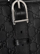Gucci GG Emblem  leather shopping bag with embossed GG motif - Black
