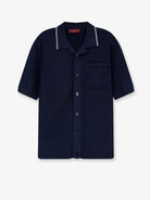 Gucci Viscose blend polo shirt with front Horsebit embroidery - Ink Mix
