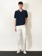 Gucci Viscose blend polo shirt with front Horsebit embroidery - Ink Mix