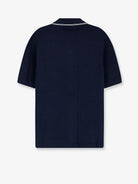 Gucci Viscose blend polo shirt with front Horsebit embroidery - Ink Mix