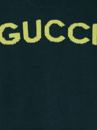 Gucci Wool sweater with frontal logo embroidery - Pine Green