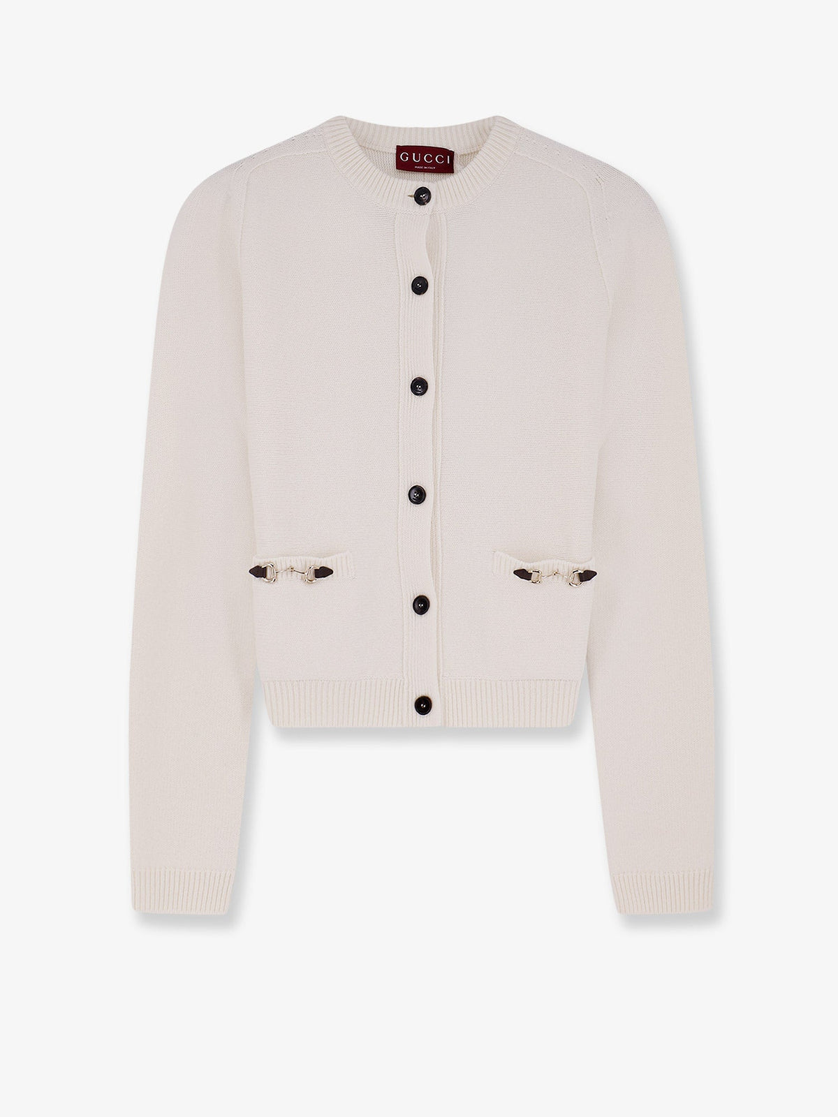 Gucci Wool and cashmere cardigan with metal Horsebit - White Mix