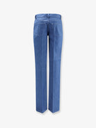 Gucci Cotton jeans with iconic frontal Horsebits - Baby Blue