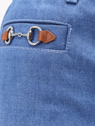 Gucci Cotton jeans with iconic frontal Horsebits - Baby Blue