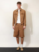 Gucci Canvas Jacket with GG details - Camel