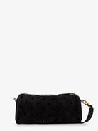Manu Atelier Mini Cylinder suede crossbody bag - Black