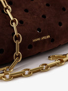 Manu Atelier Mini Cylinder suede crossbody bag - Deep Brown