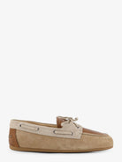 Miu Miu Suede loafer with leather inserts - Ecru