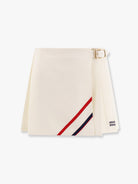 Miu Miu Plissé wool and mohair skirt - Bianco