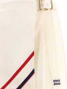 Miu Miu Plissé wool and mohair skirt - Bianco