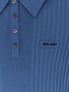 Miu Miu Virgin wool polo shirt - Avio