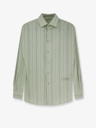 MM6 Maison Margiela Striped cotton shirt - Sagegreen