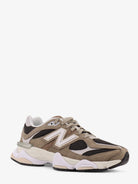 New Balance 9060 low-top mesh sneakers with suede interts - Arid Stone