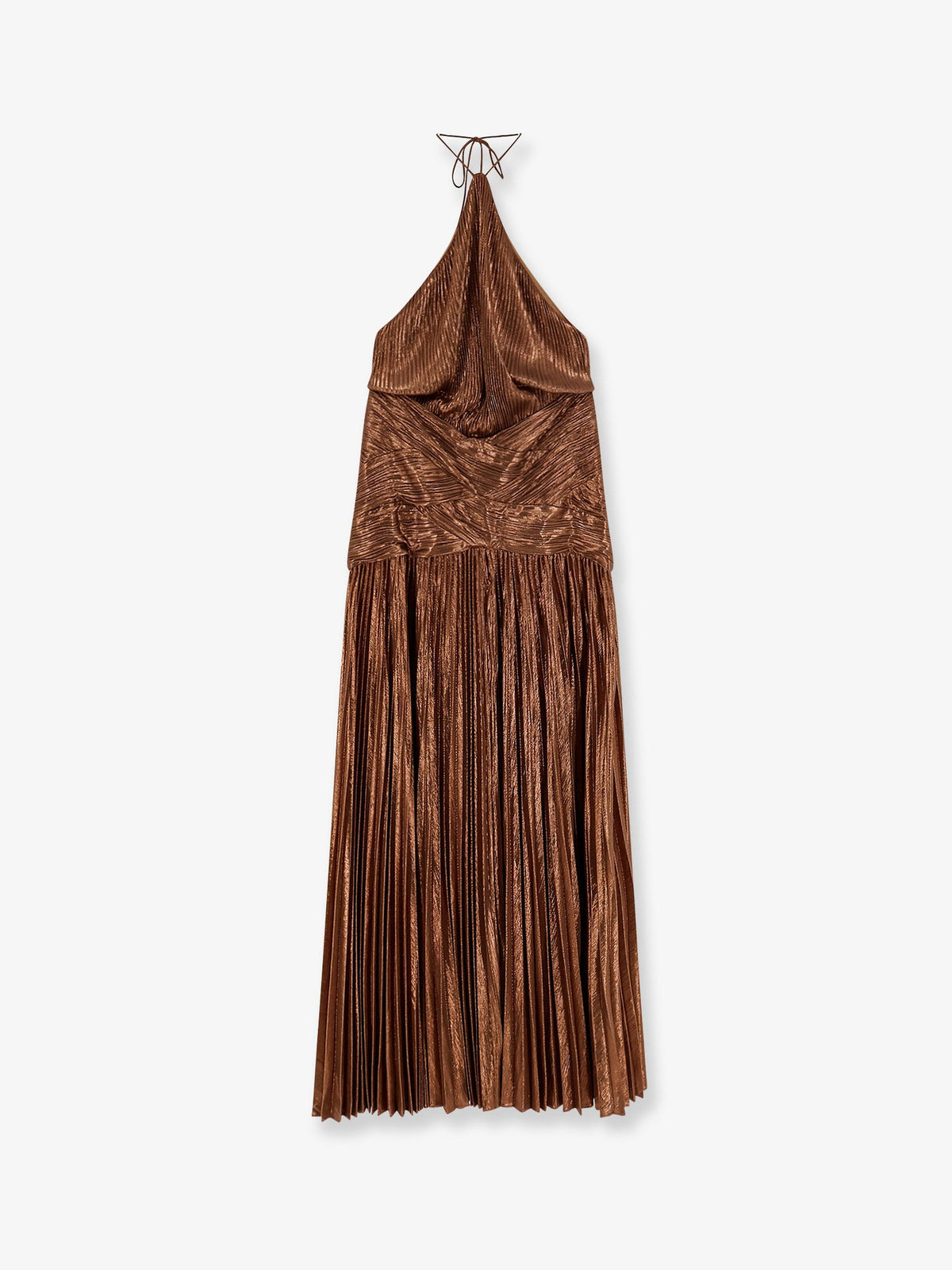 Retrofete Amberley pleated dress - Sepia