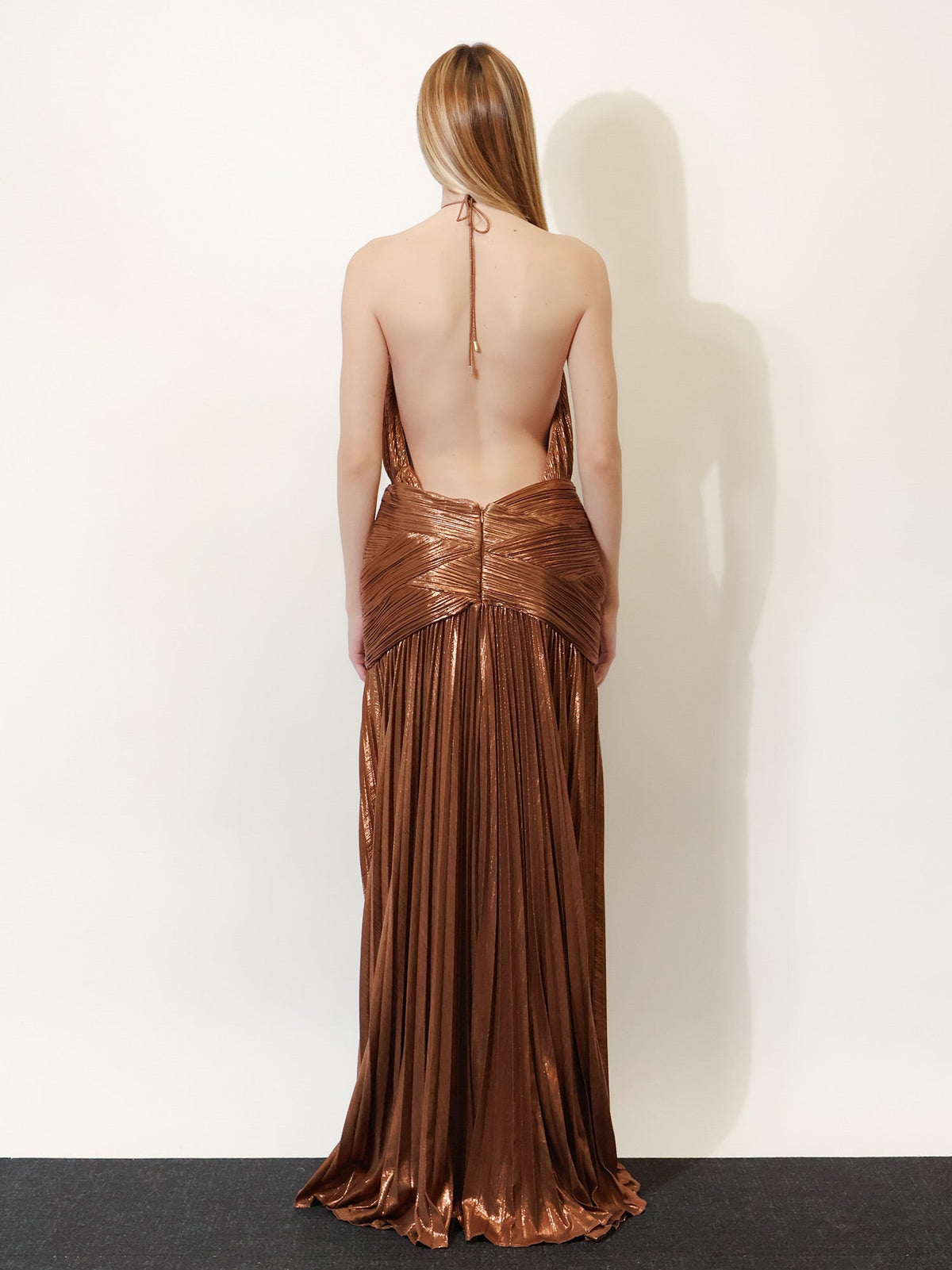 Retrofete Amberley pleated dress - Sepia