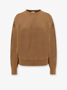 Saint Laurent Certified cotton sweatshirt with logoed label - Marrone