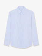 Saint Laurent Cassandre cotton shirt with striped pattern - Craie/Bleu