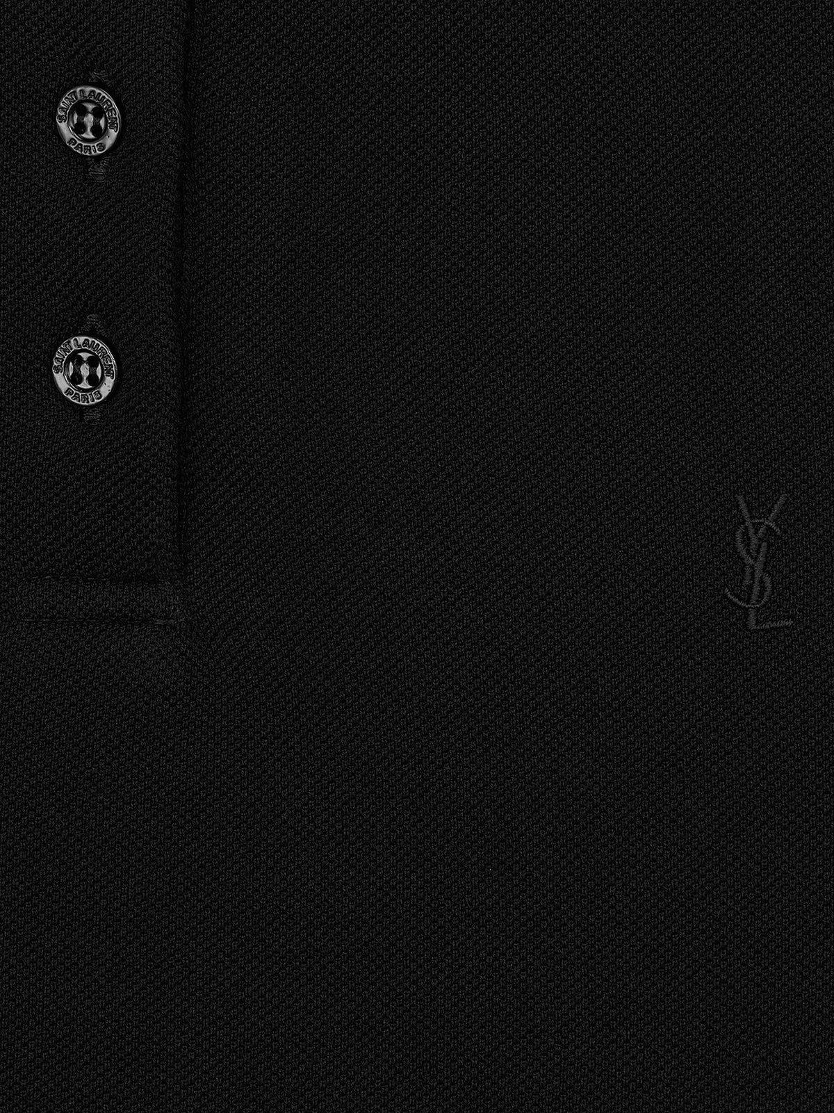 Saint Laurent Cassandre cotton polo shirt - Noir